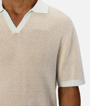 INDUSTRIE LAVENO KNIT POLO - MINT / CAMEL