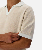 INDUSTRIE LAVENO KNIT POLO - MINT / CAMEL