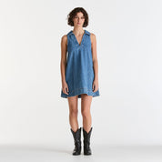 MABEL DENIM DRESS - 70'S A-LINE SHIFT DRESS | BODHI SURF AU