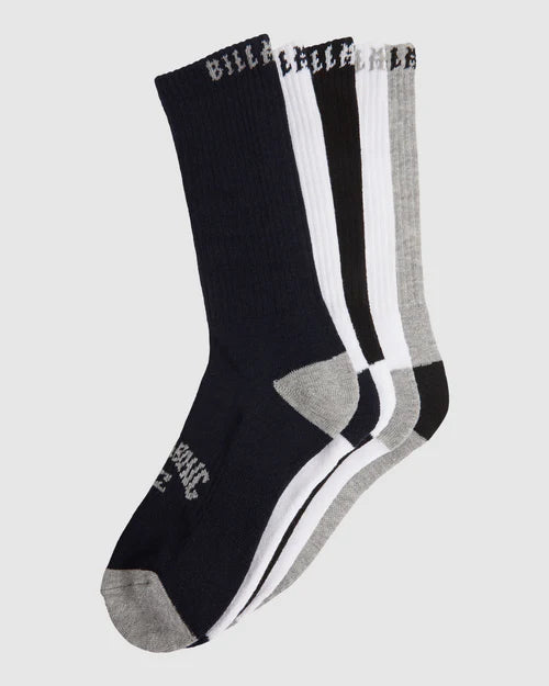 BILLABONG SPORT SOCKS 5 PACK MULTI