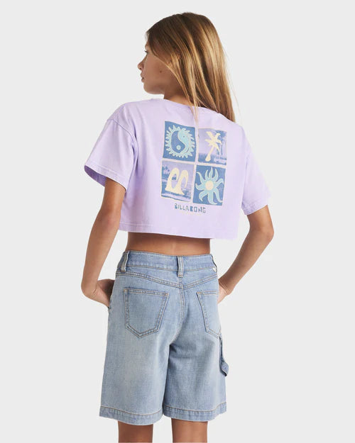 BILLABONG MIXING VIBES GIRLS CROP TEE