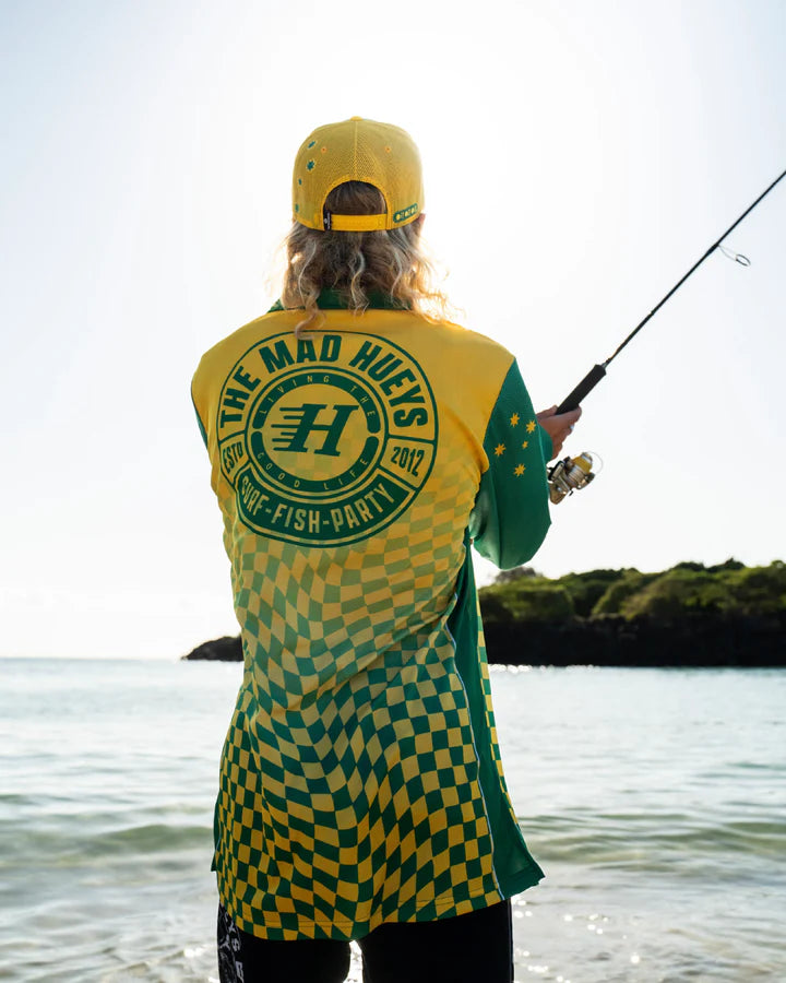 THE MAD HUEYS OI OI OI | UPF 50+ FISHING JERSEY - AUSSIE GOLD