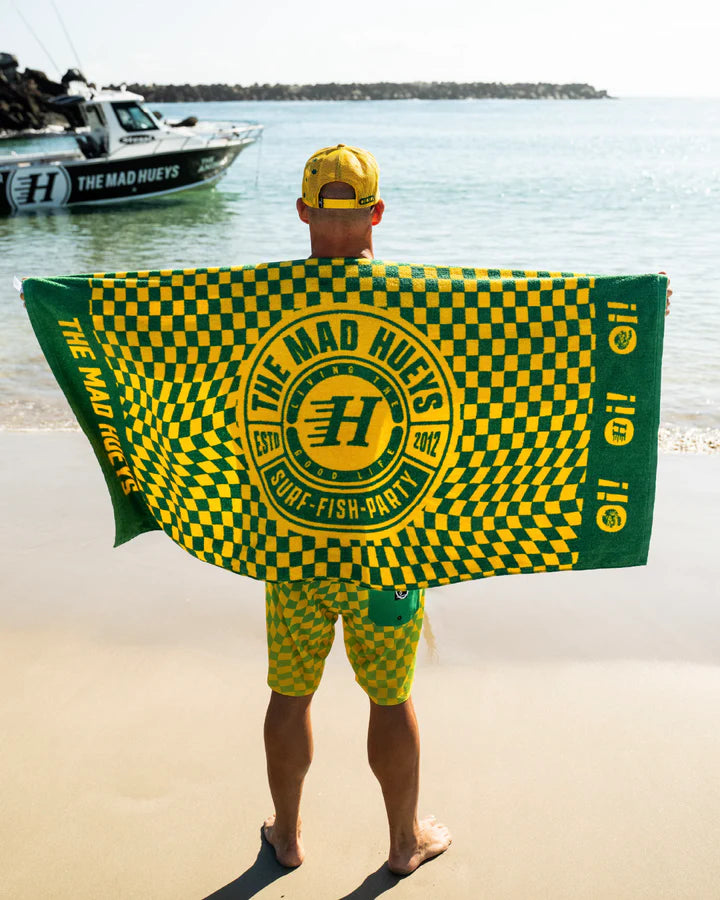 THE MAD HUEYS OI OI OI | BEACH TOWEL - AUSSIE GREEN