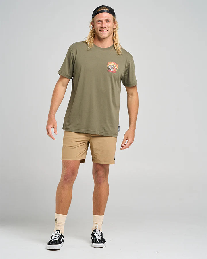 THE MAD HUEYS OZ STRAYA SS TEE - OLIVE