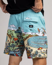 MAD HUEYS OZ STRAYA SWIM VOLLEYS – MENS QUICK DRY AUSSIE PRINT BOARD SHORTS