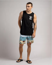 MAD HUEYS OZ STRAYA SWIM VOLLEYS – MENS QUICK DRY AUSSIE PRINT BOARD SHORTS