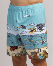 MAD HUEYS OZ STRAYA SWIM VOLLEYS – MENS QUICK DRY AUSSIE PRINT BOARD SHORTS