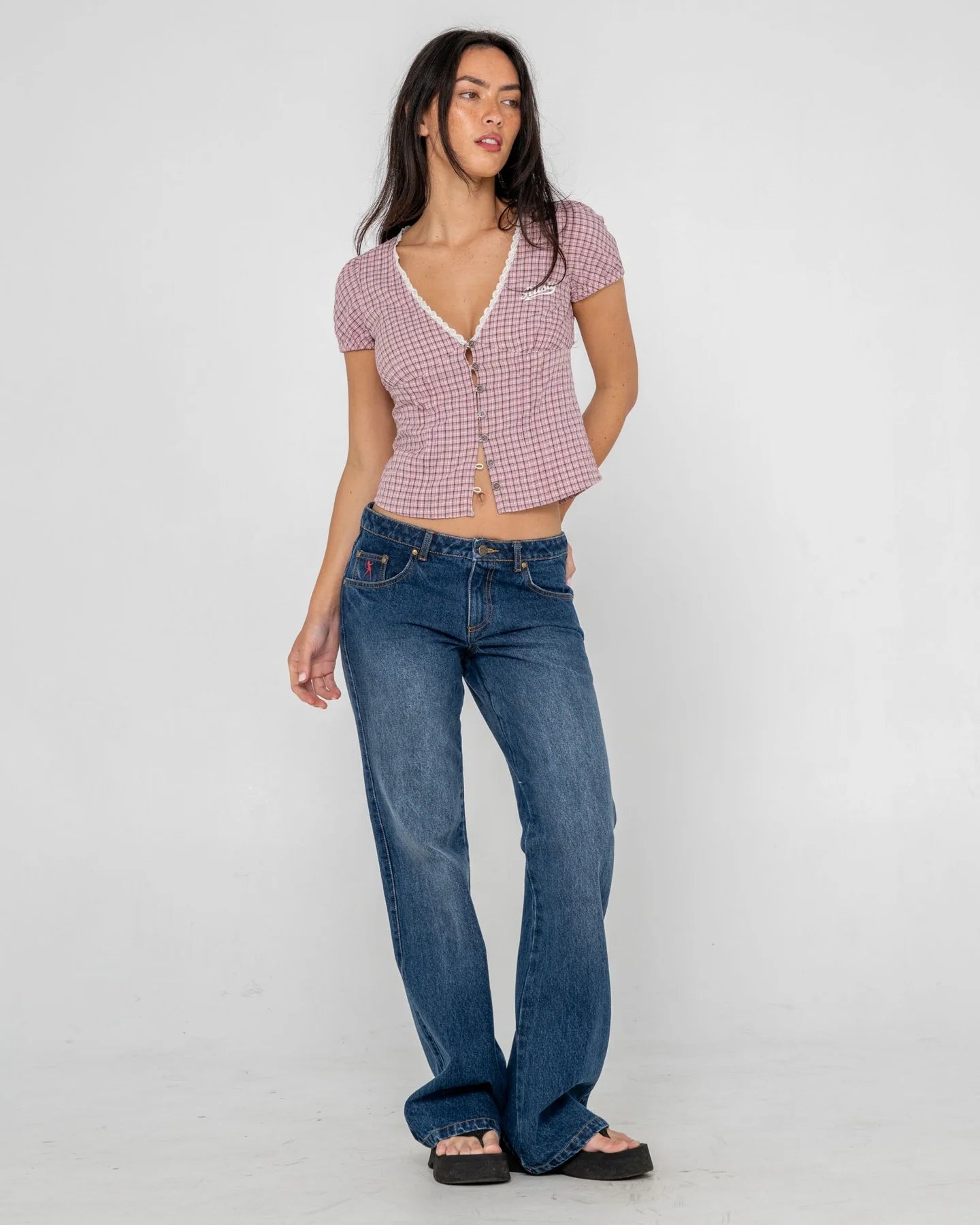 RUSTY PEGGY SUE BUTTON DOWN BLOUSE