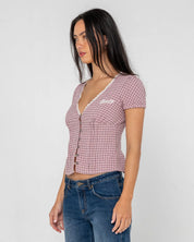 RUSTY PEGGY SUE BUTTON DOWN BLOUSE