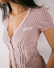 RUSTY PEGGY SUE BUTTON DOWN BLOUSE