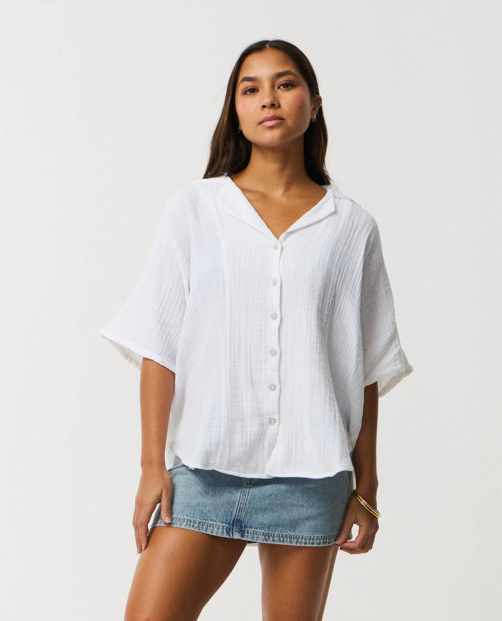 RIP CURL PREMIUM SURF SHIRT - WHITE
