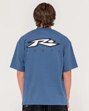 RUSTY REGISTERED OVERSIZED GRAPHIC TEE - CHINA BLUE