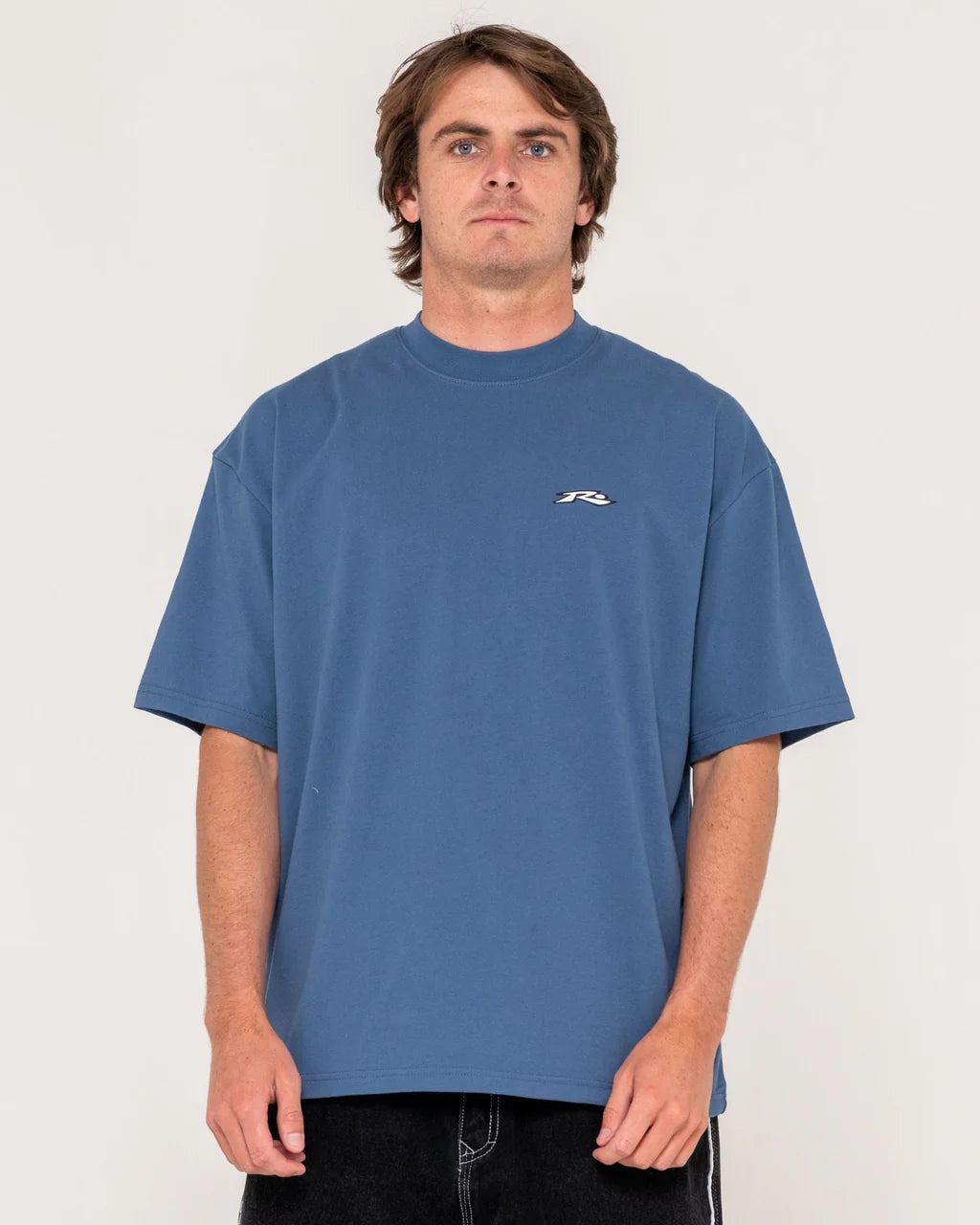 RUSTY REGISTERED OVERSIZED GRAPHIC TEE - CHINA BLUE