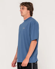 RUSTY REGISTERED OVERSIZED GRAPHIC TEE - CHINA BLUE
