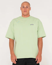 RUSTY REGISTERED OVERSIZED GRAPHIC TEE - SMOKE GREEN