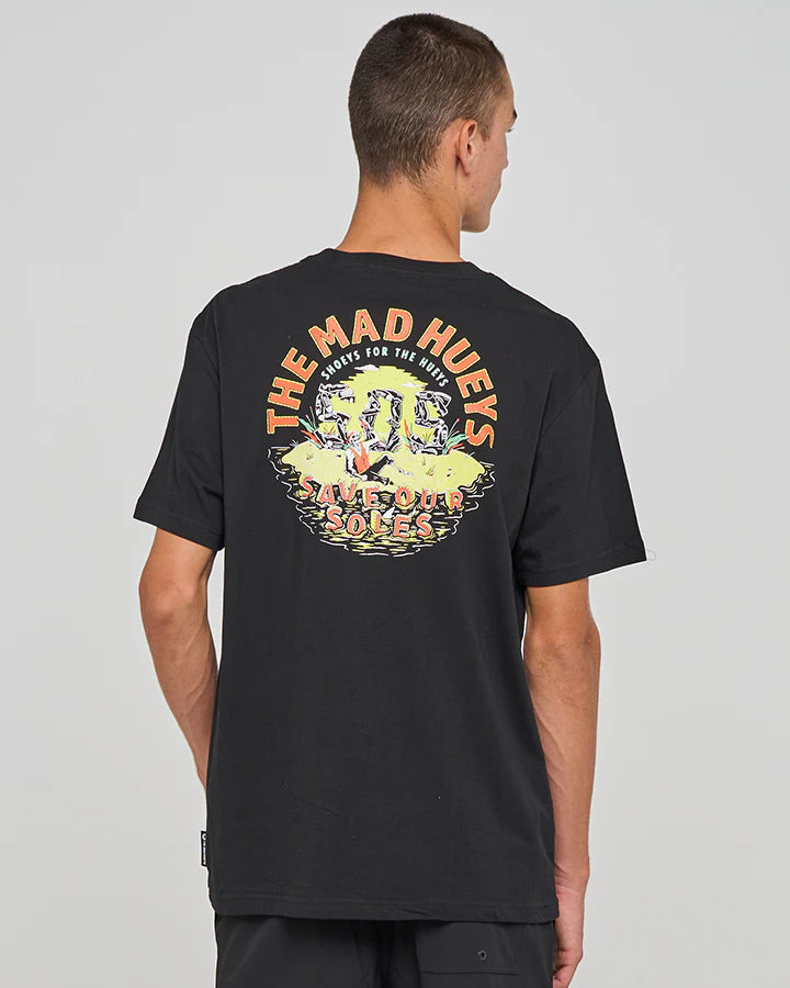 MAD HUEYS SAVE OUR SOLES | SS TEE - BLACK