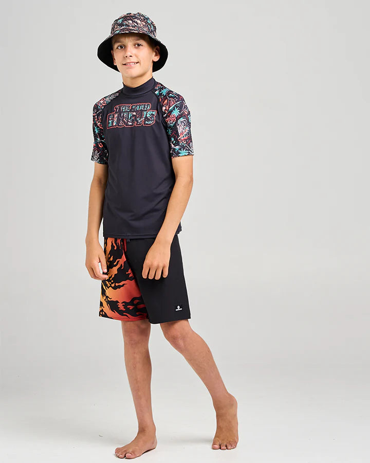 MAD HUEYS SHE'LL BE RIGHT | YOUTH RAGLAN SS RASHIE - BLACK