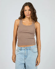 SILENT THEORY MIA RIB TANK - BROWN