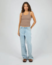 SILENT THEORY MIA RIB TANK - BROWN
