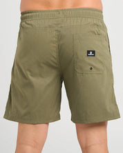 MAD HUEYS SKULL ANCHOR | 18&quot; VOLLEY SHORT - OLIVE
