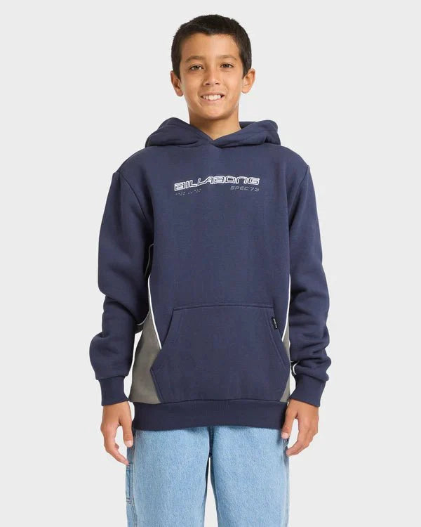 BILLABONG BOYS SPEC 73 POP MOCK PULLOVER HOODIE KIDS VINTAGE INDIGO 8-16