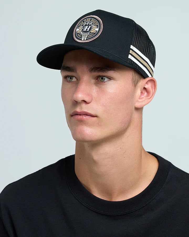 MAD HUEYS SURF HUEYS | TWILL TRUCKER - BLACK