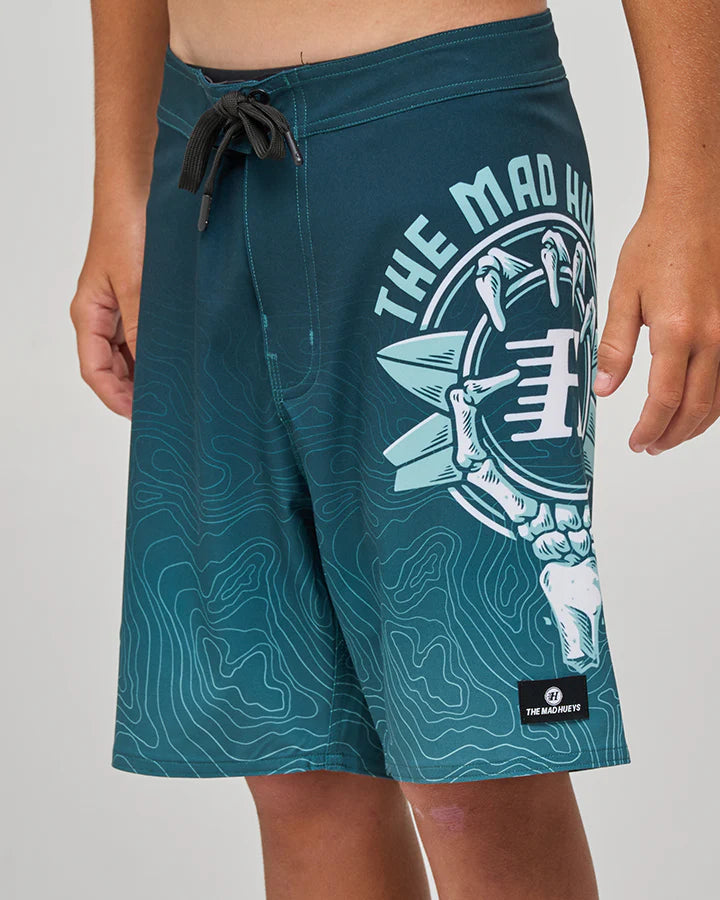 MAD HUEYS SURFING H | YOUTH 17" BOARDSHORT - BLACK