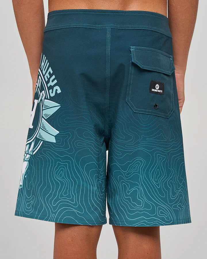 MAD HUEYS SURFING H | YOUTH 17" BOARDSHORT - BLACK