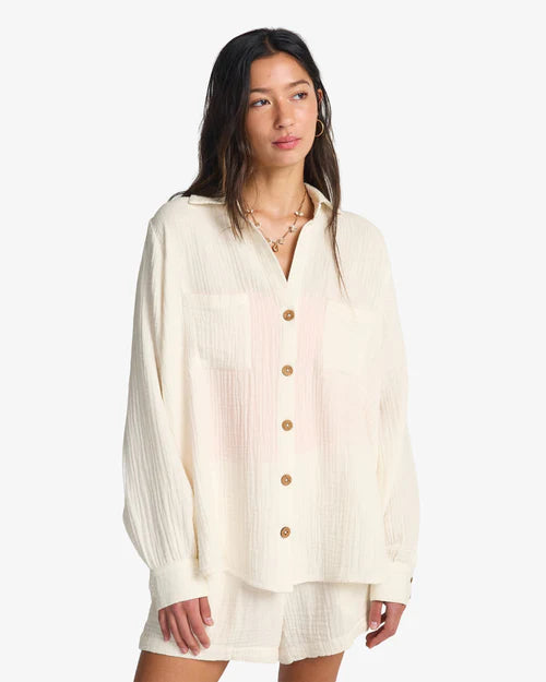 BILLABONG SWELL BLOUSE - SALT CRYSTAL