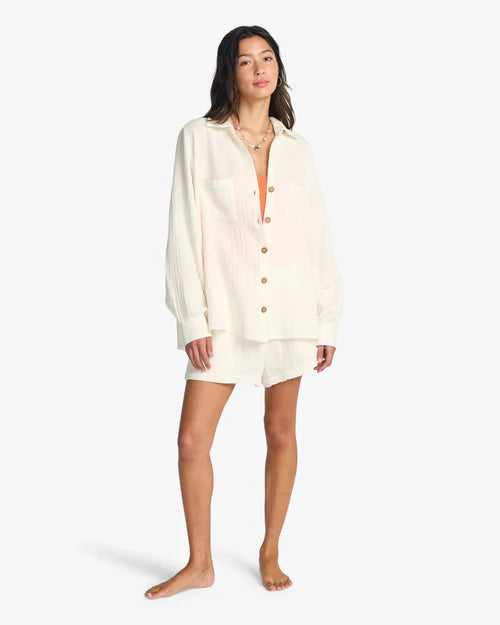 BILLABONG SWELL BLOUSE - SALT CRYSTAL