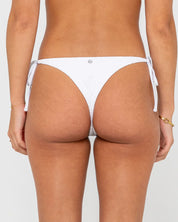 RUSTY SANDALWOOD TIE SIDE BRAZILIAN BIKINI BOTTOM WHITE