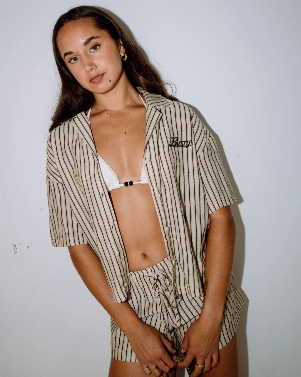 RUSTY SANDY STRIPE BOXY SHIRT