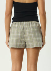 AFENDS SCOUT CHECK SHORT – RECYCLED ORGANIC COTTON ELASTIC WAIST SHORTS