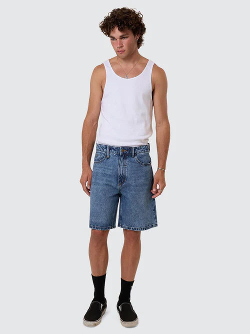 THRILLS SLACKER DENIM SHORT - STONED BLUE