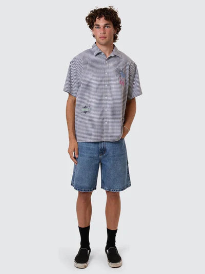 THRILLS SLACKER DENIM SHORT - STONED BLUE