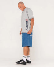 RUSTY STONE COLD RAGLAN TEE GREY MARLE