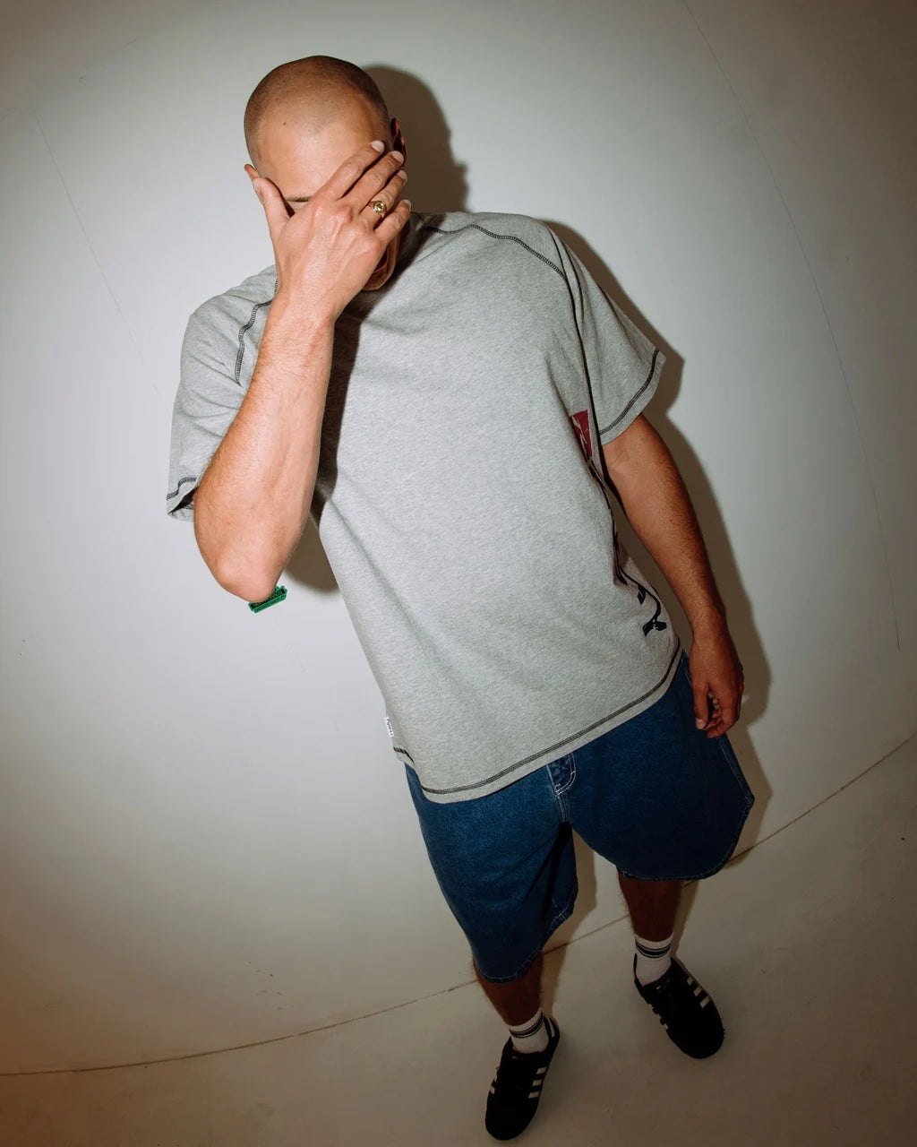 RUSTY STONE COLD RAGLAN TEE GREY MARLE