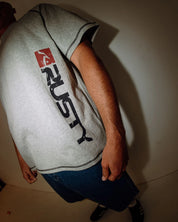 RUSTY STONE COLD RAGLAN TEE GREY MARLE