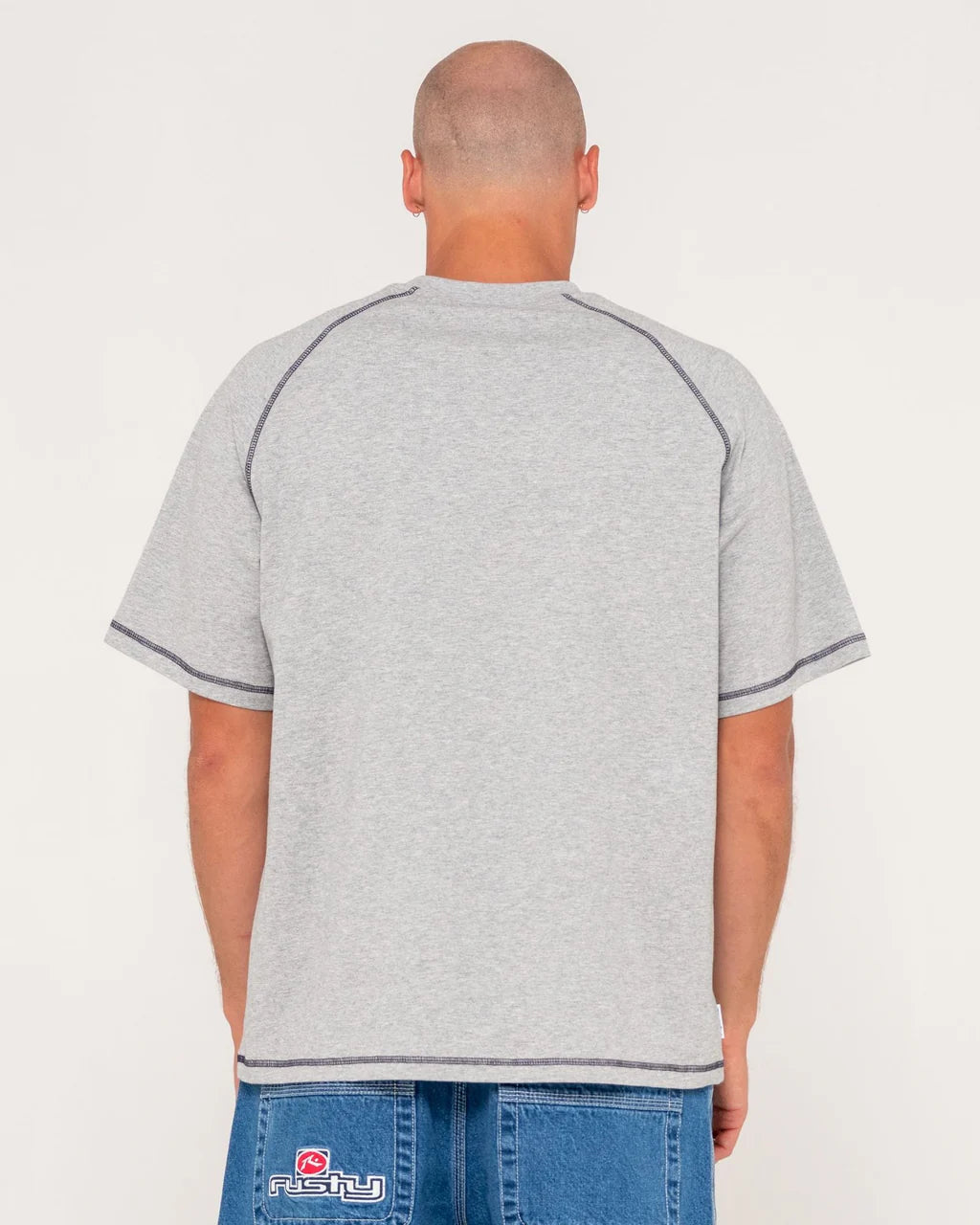 RUSTY STONE COLD RAGLAN TEE GREY MARLE