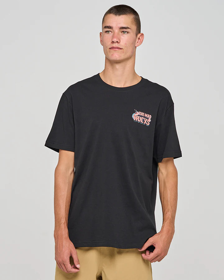 MAD HUEYS TROPIC OCTOPISSED | SS TEE - BLACK