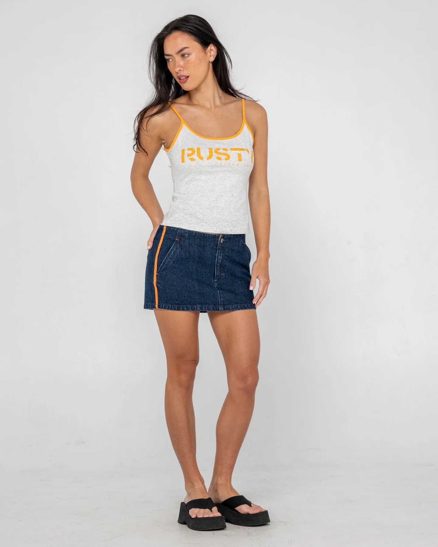 RUSTY TANK GIRL CONTRAST STAPLE SINGLET