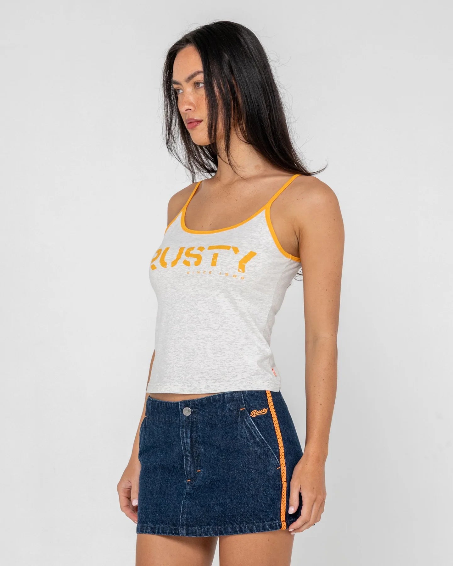 RUSTY TANK GIRL CONTRAST STAPLE SINGLET