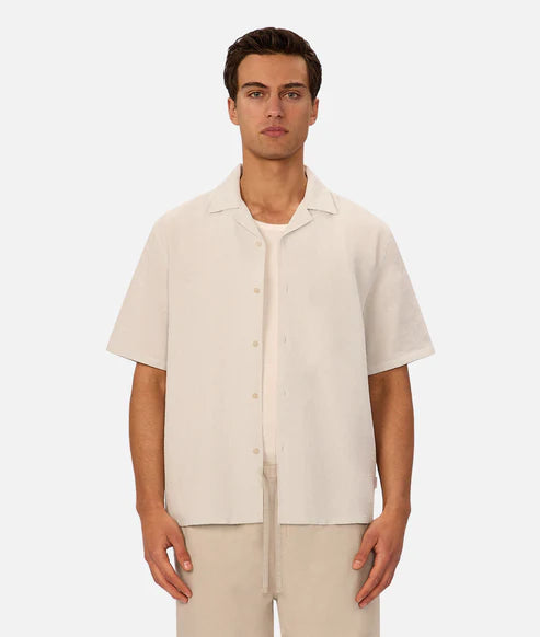 INDUSTRIE THE MARBELLA SHORT SLEEVE SHIRT - ICE