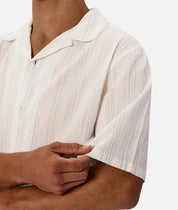 INDUSTRIE THE MARCOS SHORT SLEEVE SHIRT - OFF WHITE/TURQUOISE