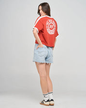 MAD HUEYS LIVING HUEYS | WOMENS BOXY V NECK TEE - RED CLAY