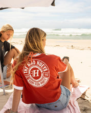 MAD HUEYS LIVING HUEYS | WOMENS BOXY V NECK TEE - RED CLAY