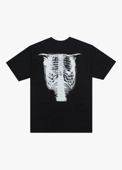 AFENDS X-RAY RETRO TEE – RECYCLED COTTON GRAPHIC T-SHIRT IN STONE BLACK