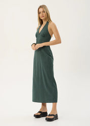 AFENDS ALEXA SEERSUCKER MAXI DRESS – REVERB PINE CHECK