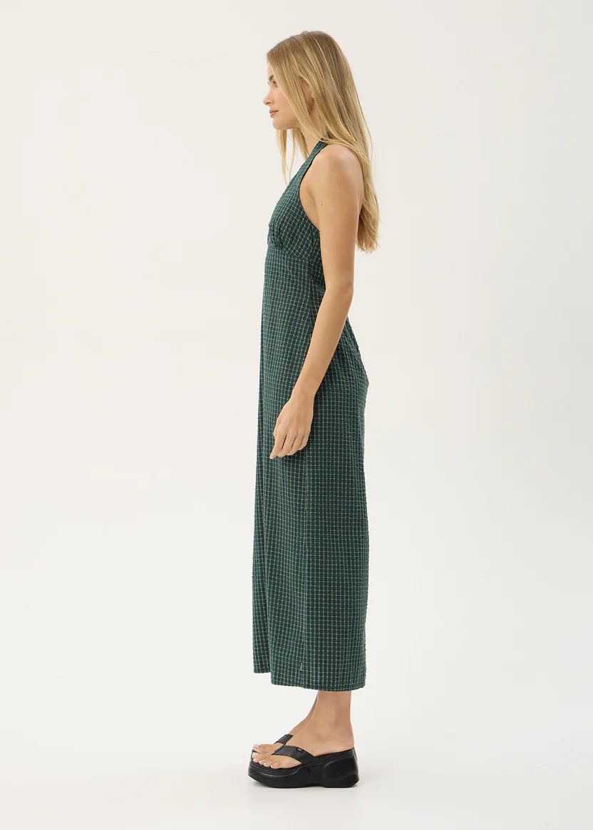 AFENDS ALEXA SEERSUCKER MAXI DRESS – REVERB PINE CHECK