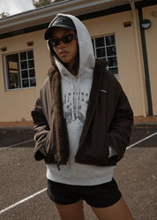 AFENDS BERLIN REVERSIBLE POLAR FLEECE JACKET – COFFEE